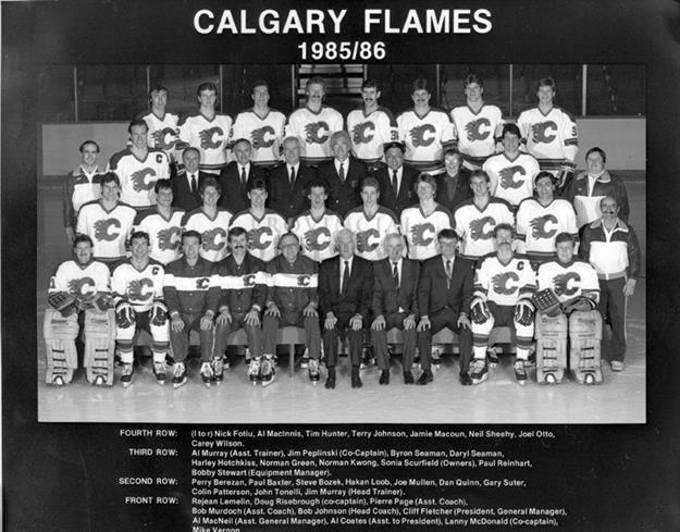 Al Coates, Tim Hunter, Rick Skaggs and Joel Otto, Calgary F…